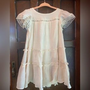 Cream lace tiered dress